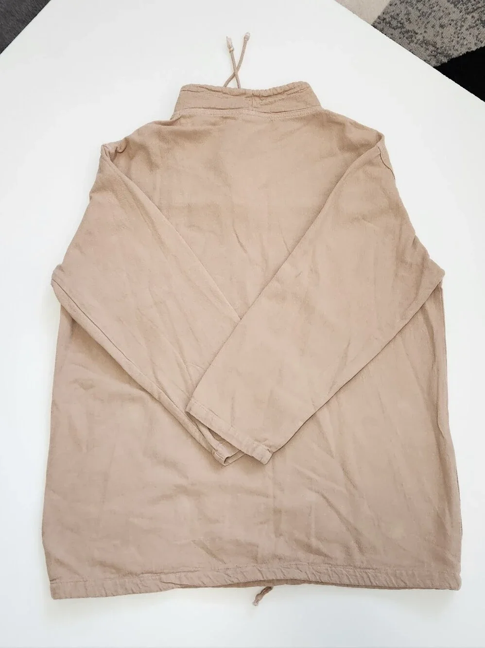 Soft Surroundings Beige Linen Blend Drawstring Pullover Top Size L